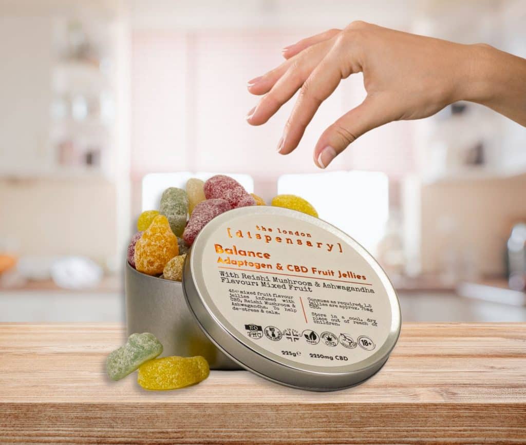 Cbd Fruit Jellies Reaching By Hand