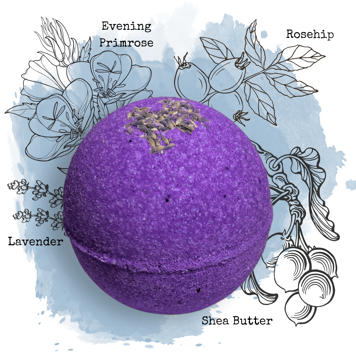 CBD lavender bath bomb Lavender Calming Bath Bomb